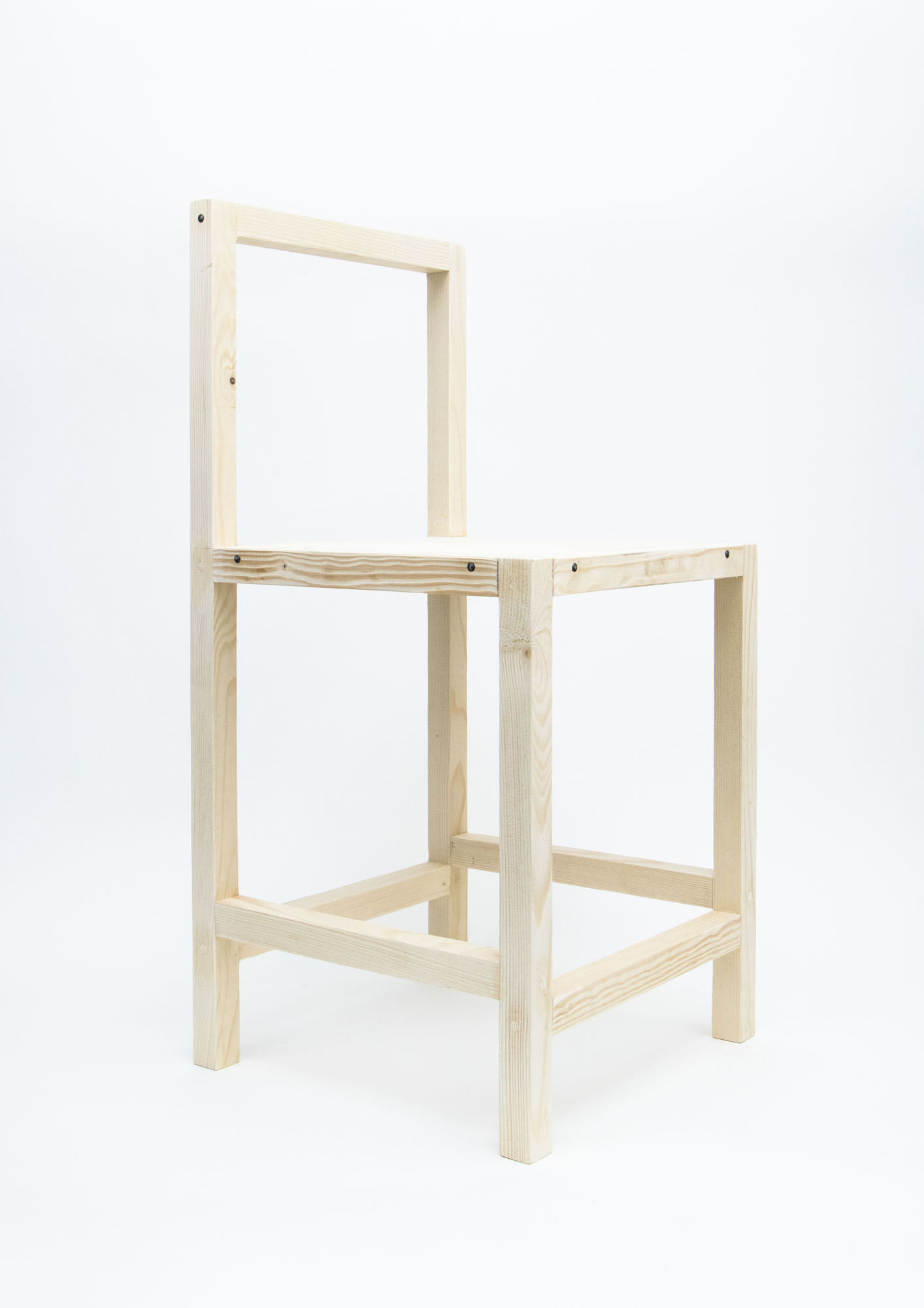 The Chair, modular chair with visible joinery, left view
