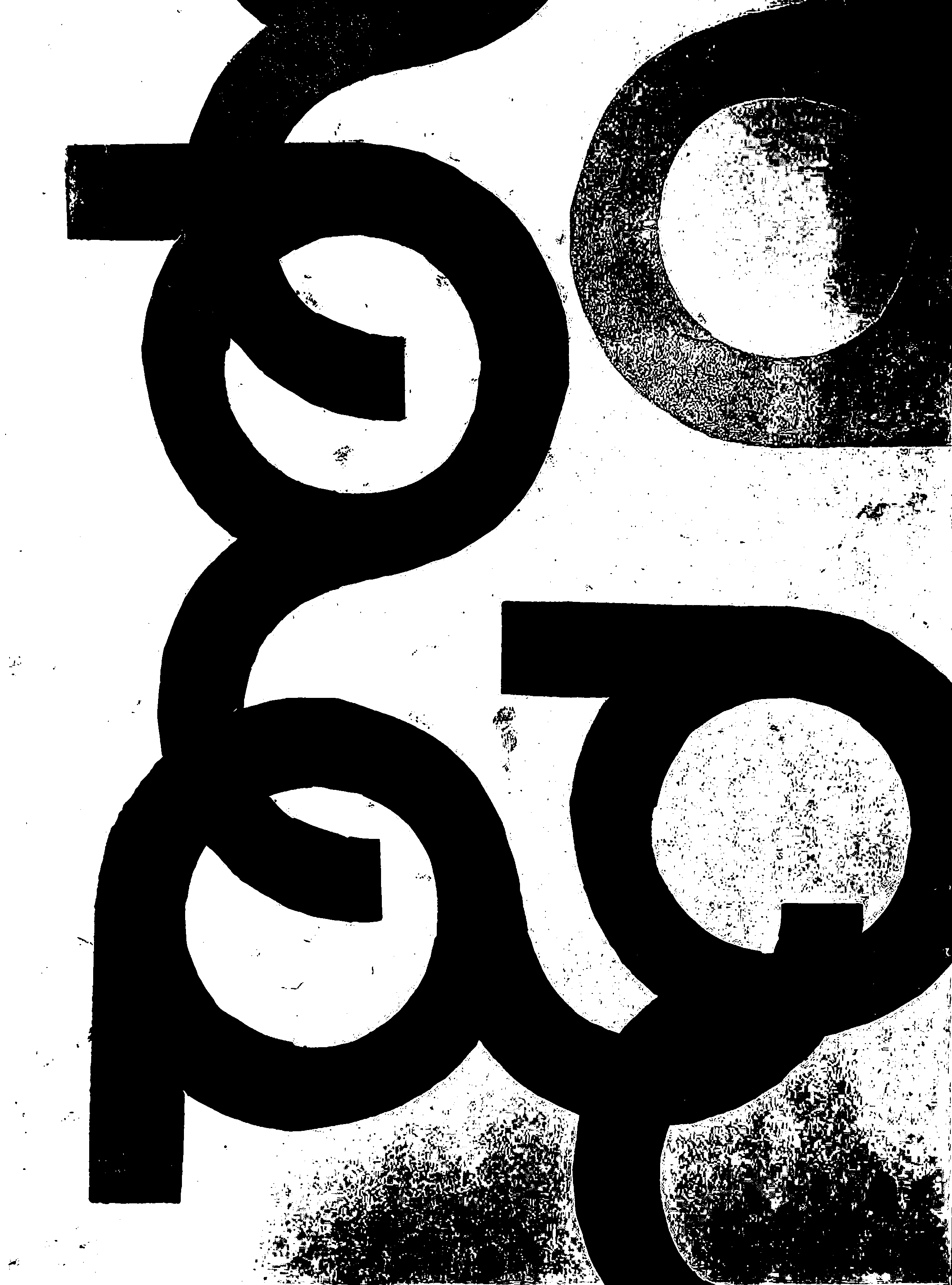 Single-colour linocut print of the letter G, fourth colour