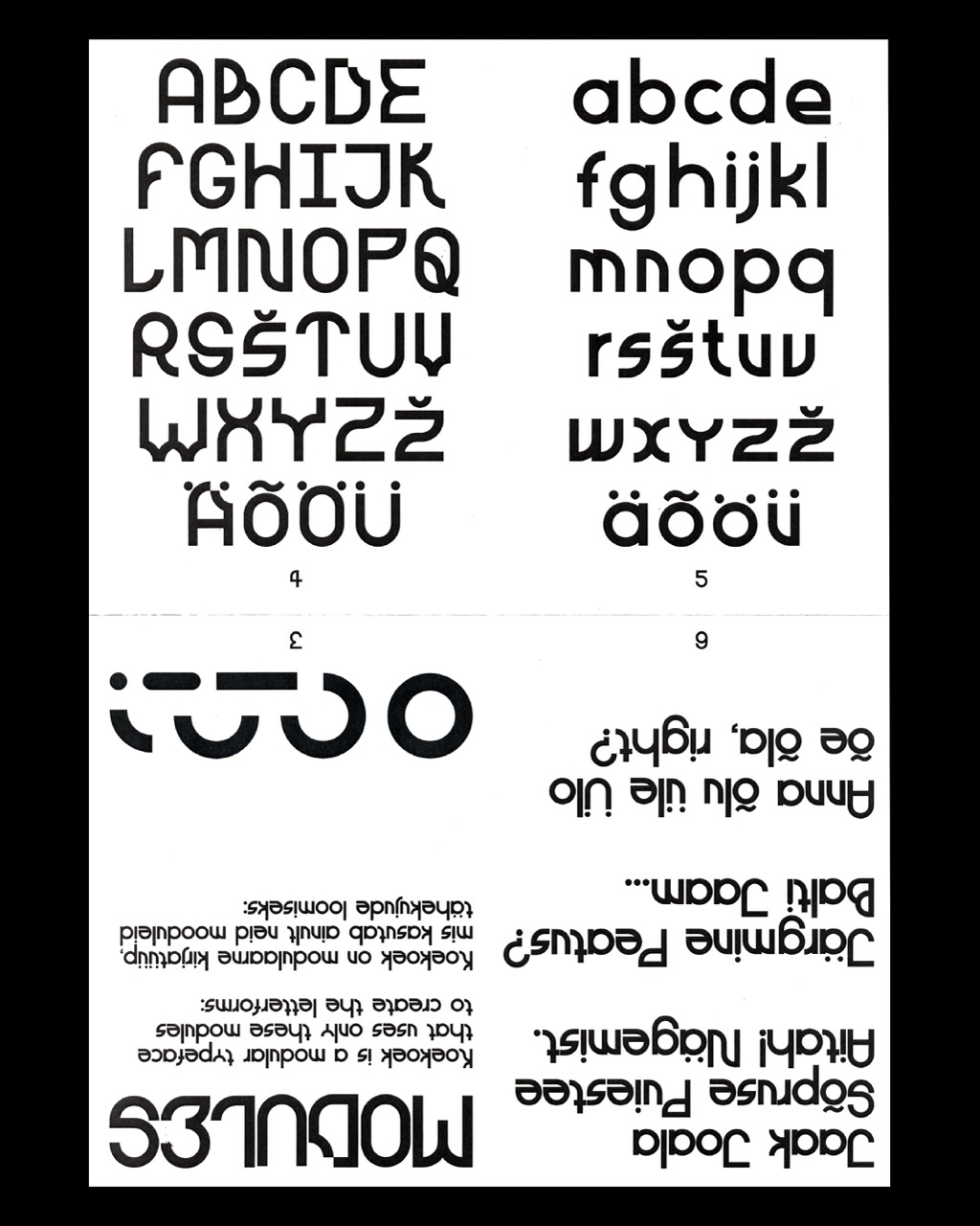 Koekoek Modulaarne typeface set in a second typographic composition