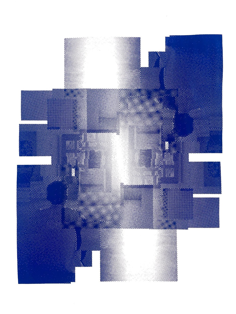 Silk screen print, grid and colour experiment