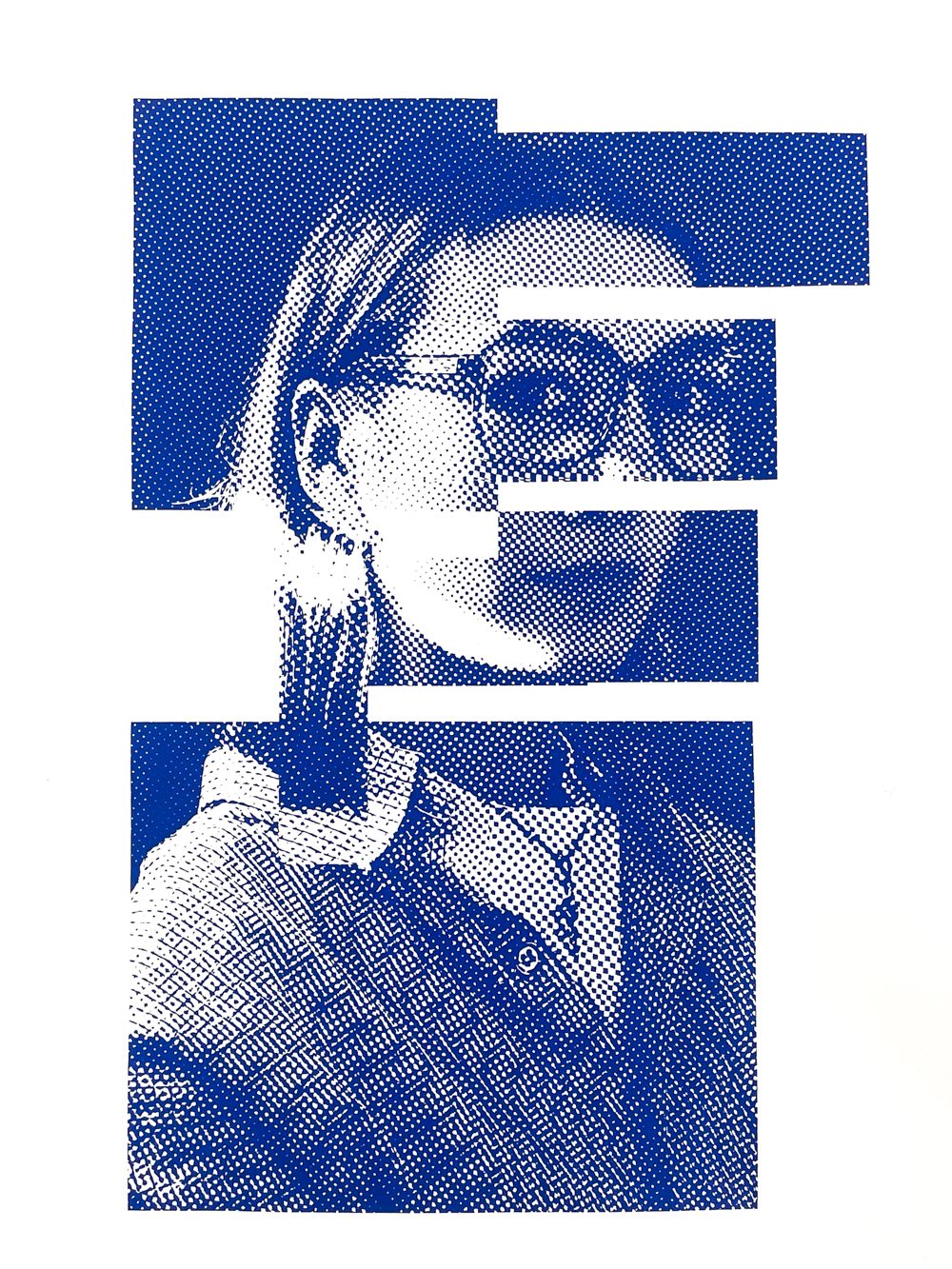 Silk screen print, colour and grid interference