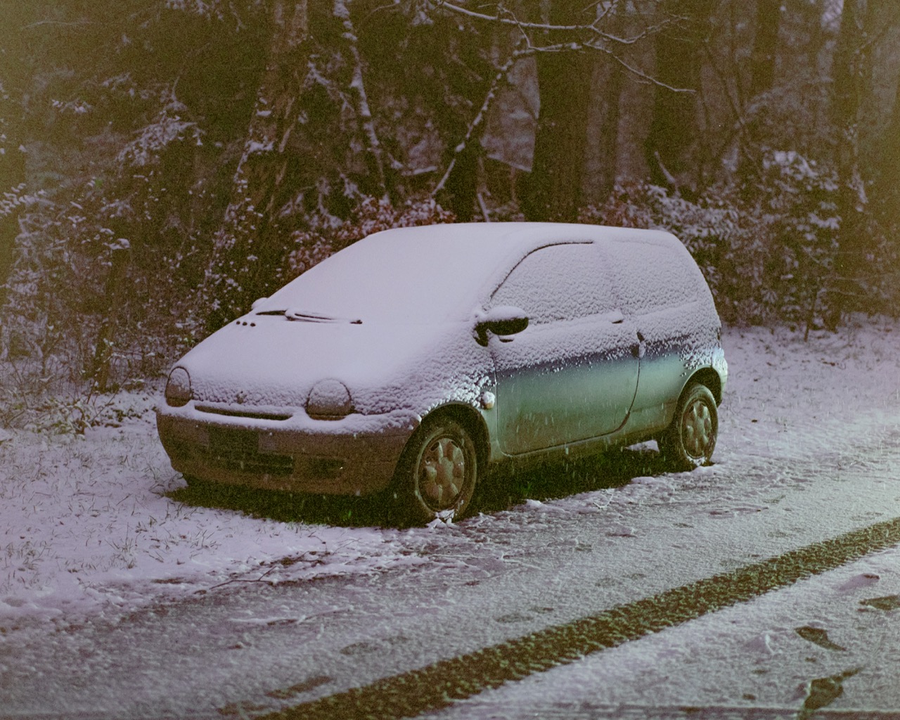 West-Belgique, analogue photograph of a car